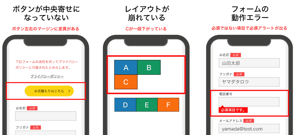 スマホでの表示崩れ